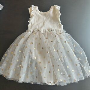 Ivory Tulle Dot Ruffle Toddler Dress Madison Layne